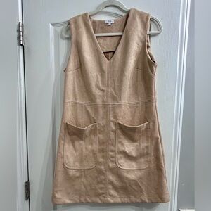 Chic Tan Sleeveless Mini Dress